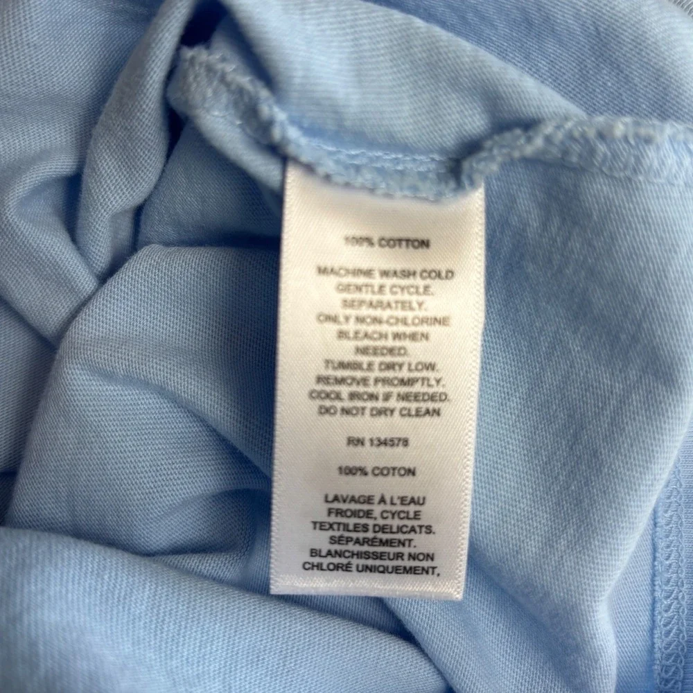 Vineyard Vines Mens Snowman Whale‎ Long Sleeve Pocket T-Shirt Blue M Holiday